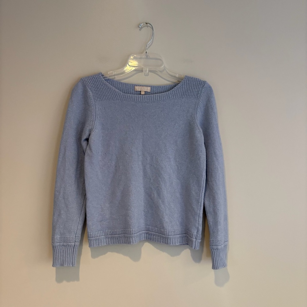 Light Blue Crew Neck Sweater - Women